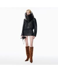 Alexander Wang - Worn Moto Leather Mini Skort - Lyst