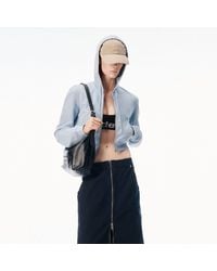 Alexander Wang - Crystal Embellished Fitted Zip Up Hoodie - Lyst