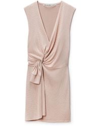 Alexander Wang - Crystal Hotfix Knotted Deep V-Neck Tank Dress - Lyst