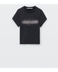 Alexander Wang - Crystal Hotfix Logo Shrunken Short Sleeve Tee - Lyst