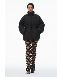 Alexander Wang - Puffer Coat With Dome Logo Patch - Lyst