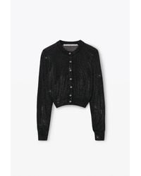 Alexander Wang - Crystal Hotfix Cropped Cardigan - Lyst