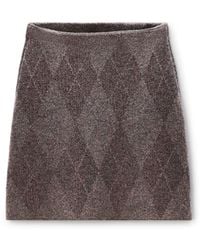 Alexander Wang - Crystal Hotfix Argyle Wool-Blend Tennis Skirt - Lyst