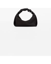 Alexander Wang Scrunchie Mini Bag In Satin - Black