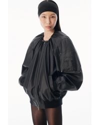 Alexander Wang - Leather Scoop Neck Bomber Jacket - Lyst