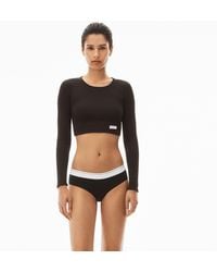 Alexander Wang - Cropped Long-Sleeve Tee - Lyst