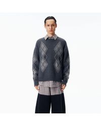Alexander Wang - Studded Argyle Crewneck Pullover - Lyst
