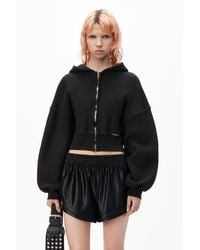 Alexander Wang - Cropped Zip Up Hoodie In Classic Terry - Lyst