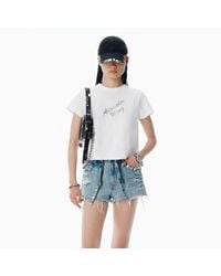 Alexander Wang - Crystal Hotfix & Cotton Logo Tee - Lyst