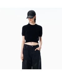 Alexander Wang - Short Sleeve Crewneck Tee Cropped - Lyst