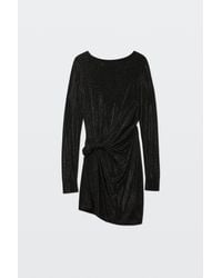 Alexander Wang - Ls Boat Neck Dress W/ Twist And Hotfix - Lyst