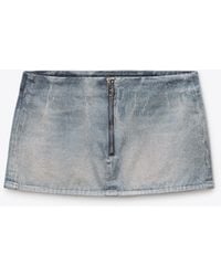 Alexander Wang Denim Charcoal Denim Distressed Frayed Hem Mini Skirt M ...