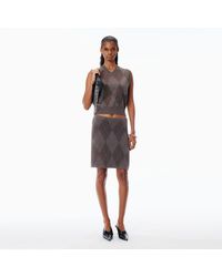 Alexander Wang - Crystal Hotfix Argyle Wool-Blend Tennis Skirt - Lyst