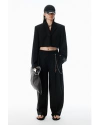 Alexander Wang - Black Wool-blend Mid-rise Pants - Lyst