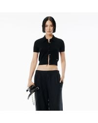 Alexander Wang - Wool Short Sleeve Polo Cardigan - Lyst