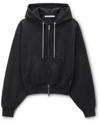 Alexander Wang - Crystal Hotfix Drawcord Zip-Up Hoodie - Lyst