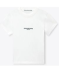 Alexander Wang - Logo Print Shrunken Short Sleeve Tee - Lyst