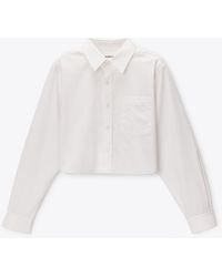 Alexander Wang - Embroidered Logo Cropped Shirt - Lyst