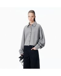 Alexander Wang - Button Up Cropped Shirt - Lyst