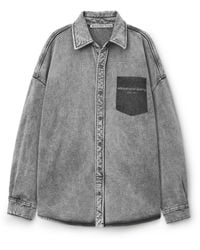 Alexander Wang - Button Down Shirt W/ Shadow Pocket Graphic - Lyst