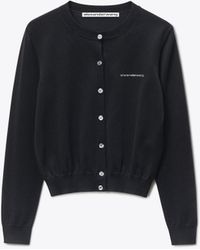 Alexander Wang - Crystal Hotfix Logo Cardigan - Lyst