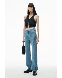 Alexander Wang - Ez Mid Rise Jeans With Embossed Logo - Lyst