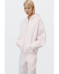 Alexander Wang - Logo Print Oversized Zip-Up Hoodie - Lyst