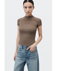Alexander Wang - Jacquard Logo Short Sleeve Crewneck Top - Lyst