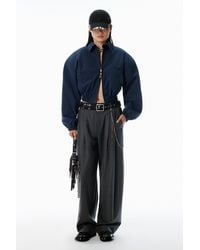 Alexander Wang - Grey Wool-blend Mid-rise Pants - Lyst