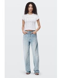 Alexander Wang - Float Mid-Rise Relaxed Crystal Hotfix Belt Loop Jean - Lyst