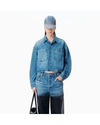 Alexander Wang - Cropped Long Sleeve Shirt - Lyst