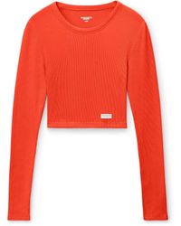 Alexander Wang - Cropped Long-Sleeve Tee - Lyst