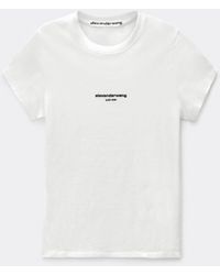 Alexander Wang - Logo Print Shrunken Short Sleeve Tee - Lyst