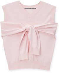 Alexander Wang - Layered V-Neck Vest With Tie-Front Cardigan Detail - Lyst