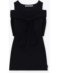 Alexander Wang - Layered Mini Tank Dress With Tie-Front Cardigan - Lyst