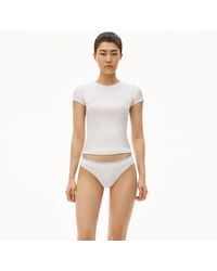 Alexander Wang - Scoop Neck Ribbed Cotton Tee - Lyst