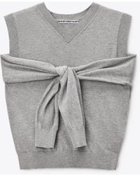 Alexander Wang - Layered V-Neck Vest With Tie-Front Cardigan Detail - Lyst