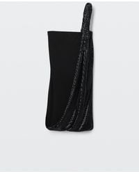 Alexander Wang - Asymmetric Strapless Dress W/ Hotfix Twist Drape - Lyst