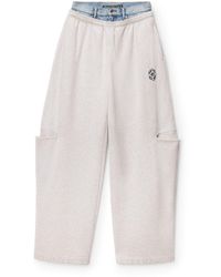Alexander Wang - Denim Waistband Slashed Sweatpants - Lyst