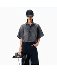 Alexander Wang - Cropped Short Sleeve Shirt - Lyst
