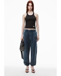 Alexander Wang - Puff Logo Sweatpant In Structured Terry - Lyst