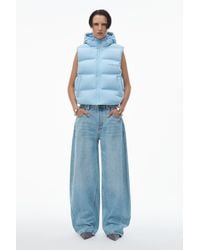 Alexander Wang - Cropped Hooded Puffer Vest With Reflective Logo - Lyst