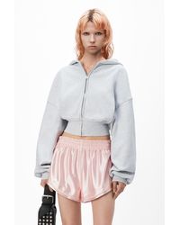 Alexander Wang - Cropped Zip Up Hoodie In Classic Terry - Lyst