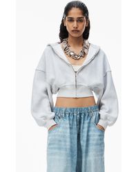 Alexander Wang - Cropped Zip Up Hoodie In Classic Terry - Lyst