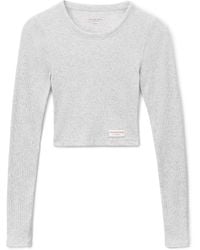 Alexander Wang - Cropped Long-Sleeve Tee - Lyst