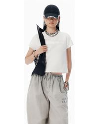 Alexander Wang - Cotton Shrunken Logo Tee - Lyst