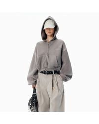 Alexander Wang - Oversized Crop Hoodie Washed Cet - Lyst