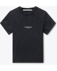 Alexander Wang - Logo Print Shrunken Short Sleeve Tee - Lyst