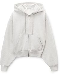 Alexander Wang - Crystal Hotfix Drawcord Zip-Up Hoodie - Lyst