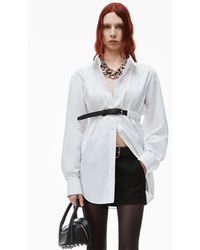 Alexander Wang - Button Down Belted Tunic In Cotton - Lyst